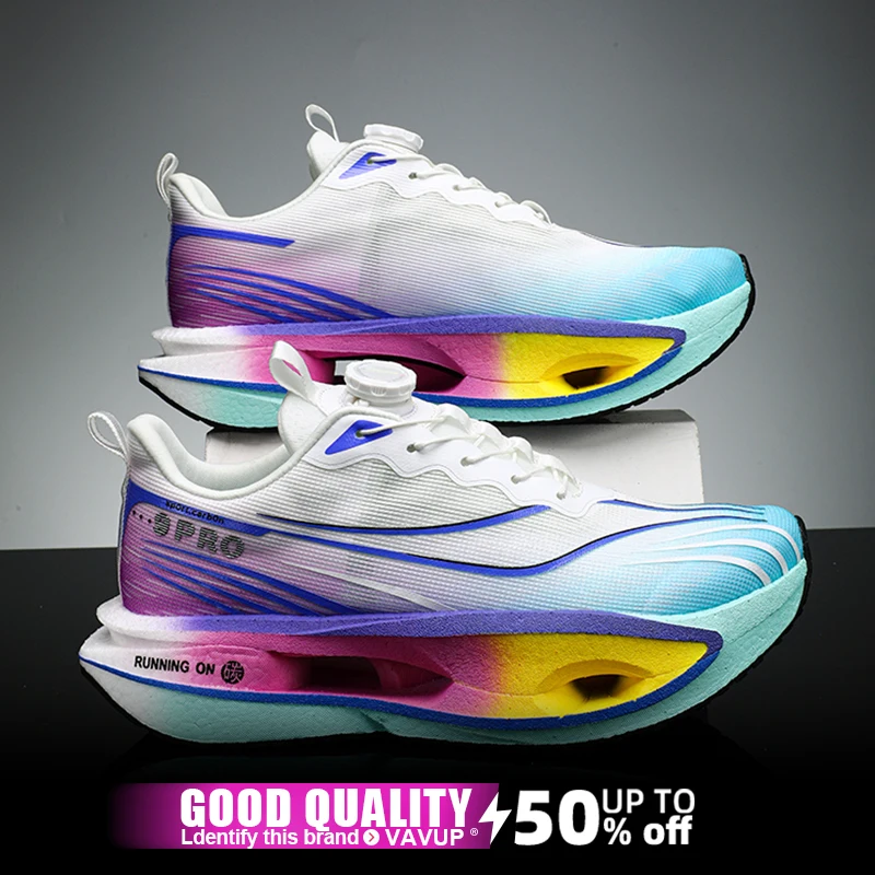 

Men Running Shoes Carbon Board Speciality Marathon Sports Breathable Lightweight Women's Comfortable Athletic Nonskid Sneakers