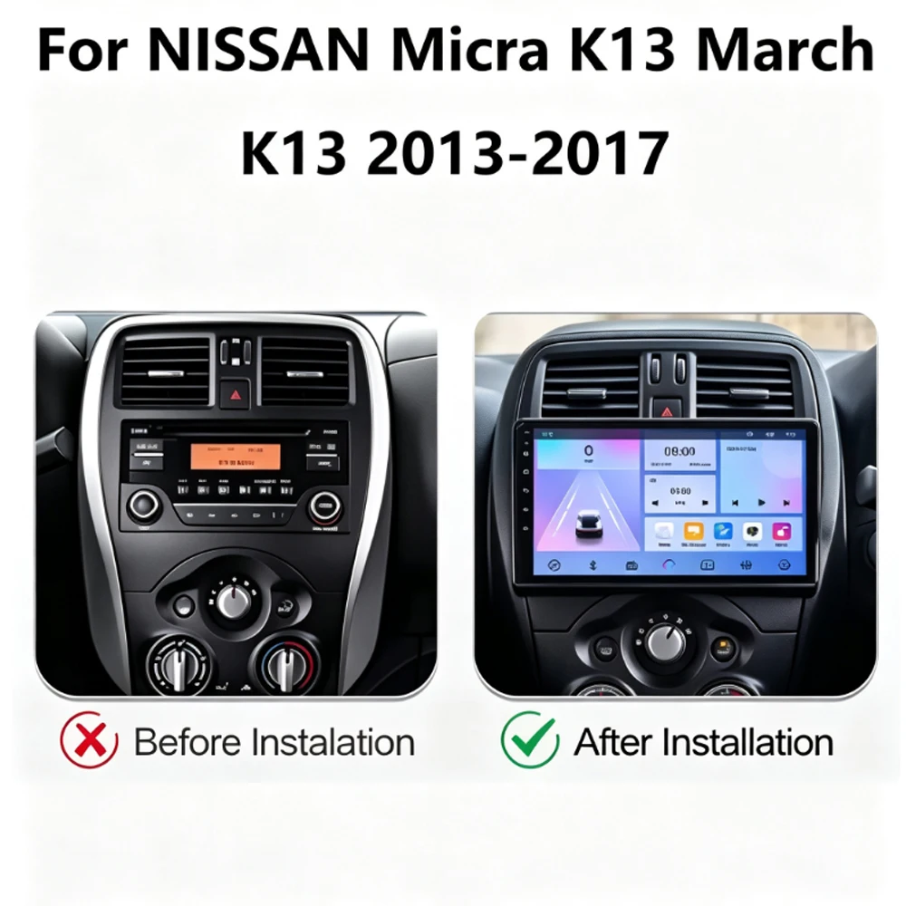 Cortex-A76 Octa-Core Android 16 Car For NISSAN Micra K13 March K13 2013-2017 Car Radio GPS Multimedia Player Stereo Touch Screen
