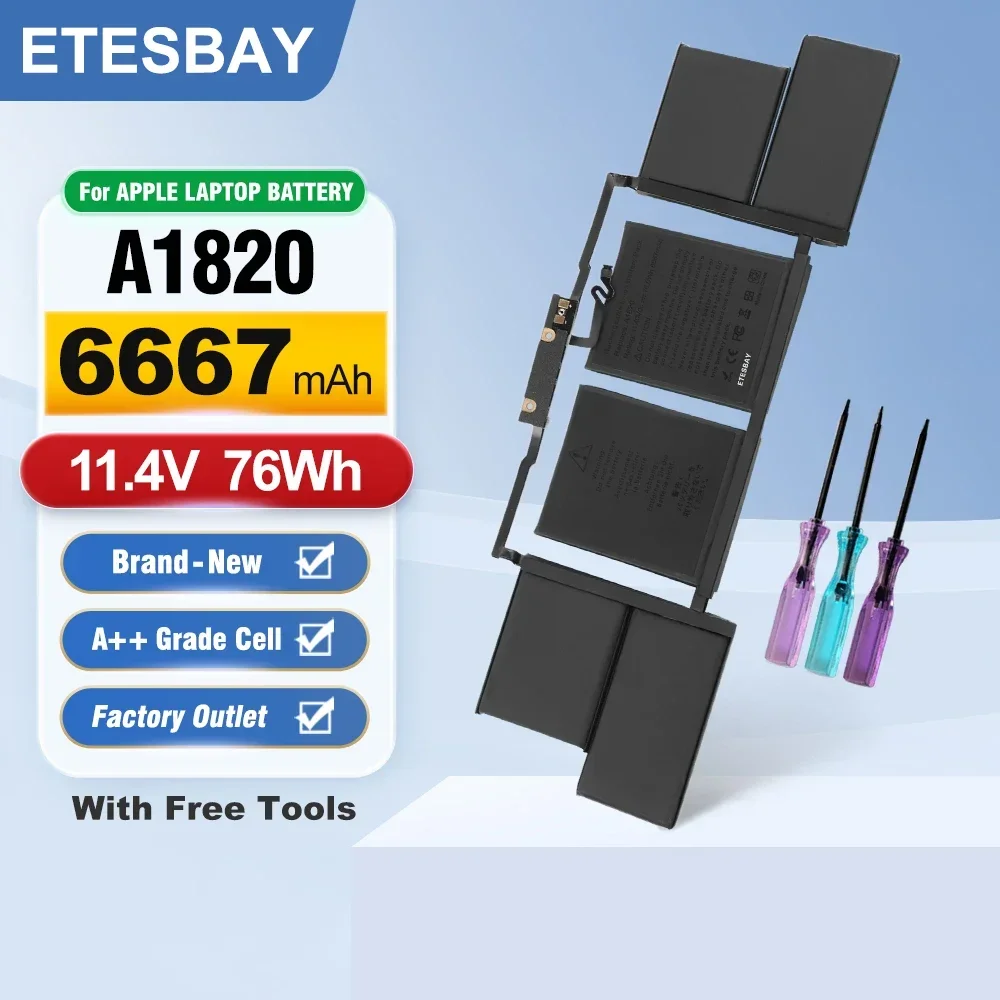 ETESBAY A1820 Laptop Battery for Apple MacBook Pro 15 A1707 Late 2016 / Mid 2017 MLH32CH/A MLH42CH/A 11.4V  6667mAh