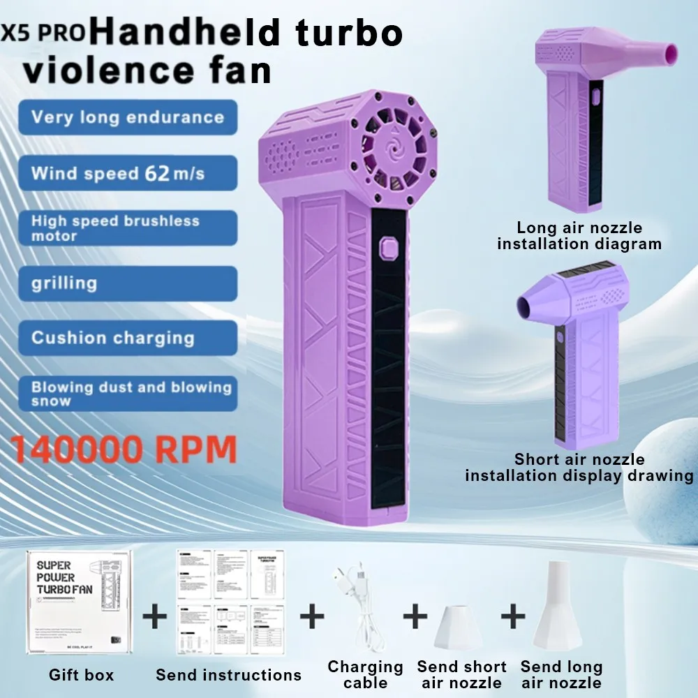 

Турбореактивный вентилятор Violent Fan X5 Мощный воздуходувка 110 Вт Высокомощный канальный вентилятор Мини-турбореактивный вентилятор 140000 Турбовентилятор RPM с сильным ветром