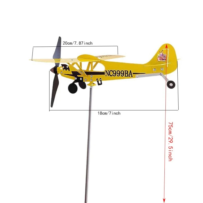 

Креативные шикарные флюгеры на крыше, антикоррозийные всепогодные украшения для наружного сада, металлический индикатор направления ветра в самолете