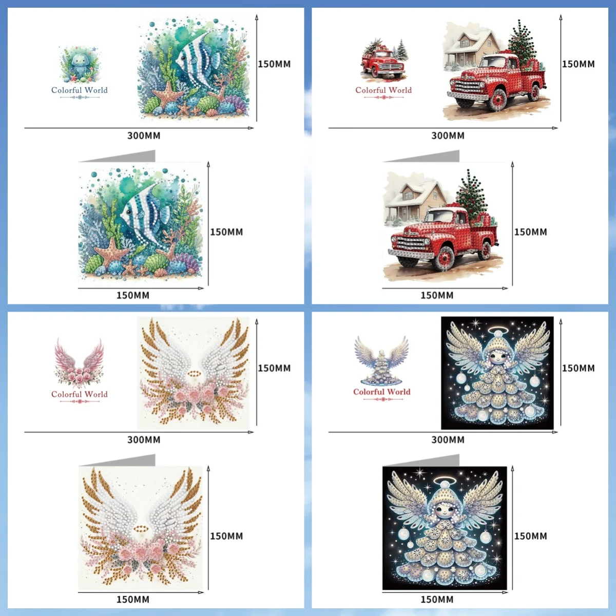 6 conjuntos de pintura de diamante com padrão animal DIY - cartões exclusivos para família e amigos, perfeitos para festas de fim de ano