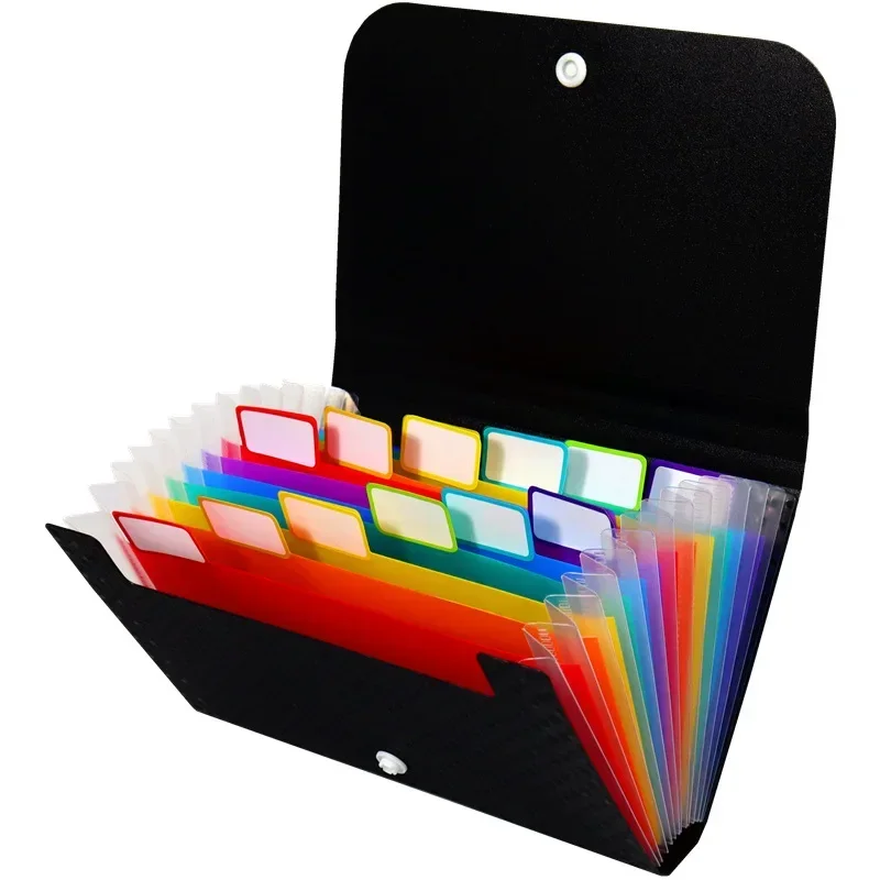 Small File Wallet Receipt Folder A6 Accordion Folder 7-layer 13-layer File Case Waterproof with Self-adhesive Index Tabs