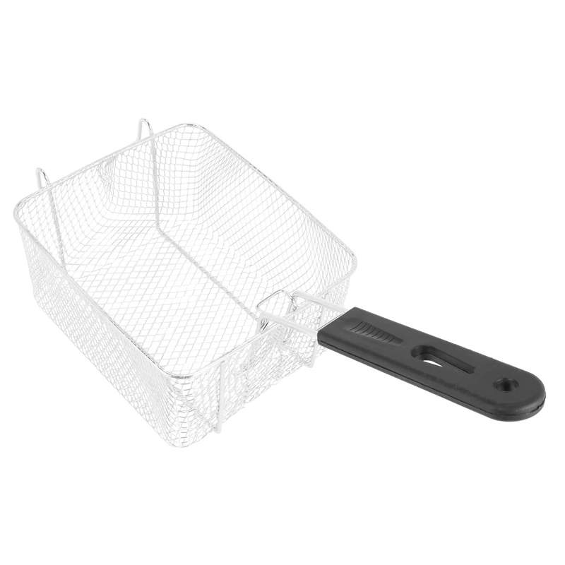 

Stainless Steel Deep Fry Basket Rectangle Wire Mesh Strainer With Long Handle Frying Cooking Tool Food Presentation Tableware