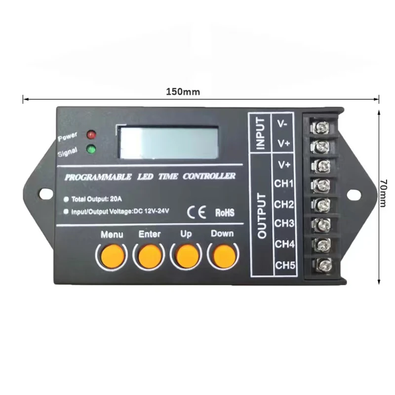 TC420 screen time programmable tc421 WiFi output led strip light controller, Widely used in aquariums, fish tank, plant grow