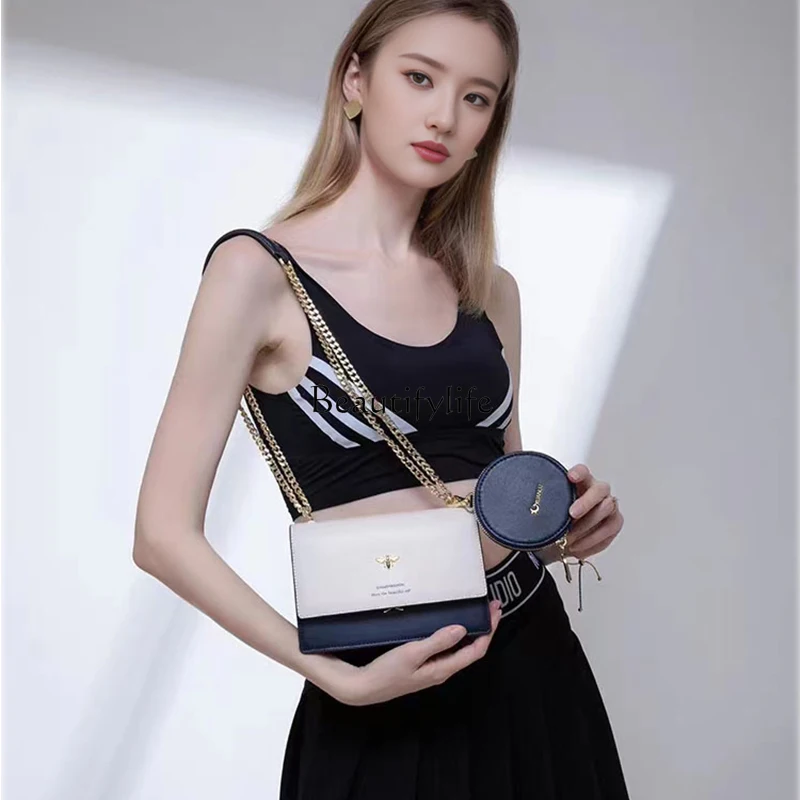 

French Minority Bag High-Grade Light Luxury Brands Women's Bag Genuine Leather Underarm Bag