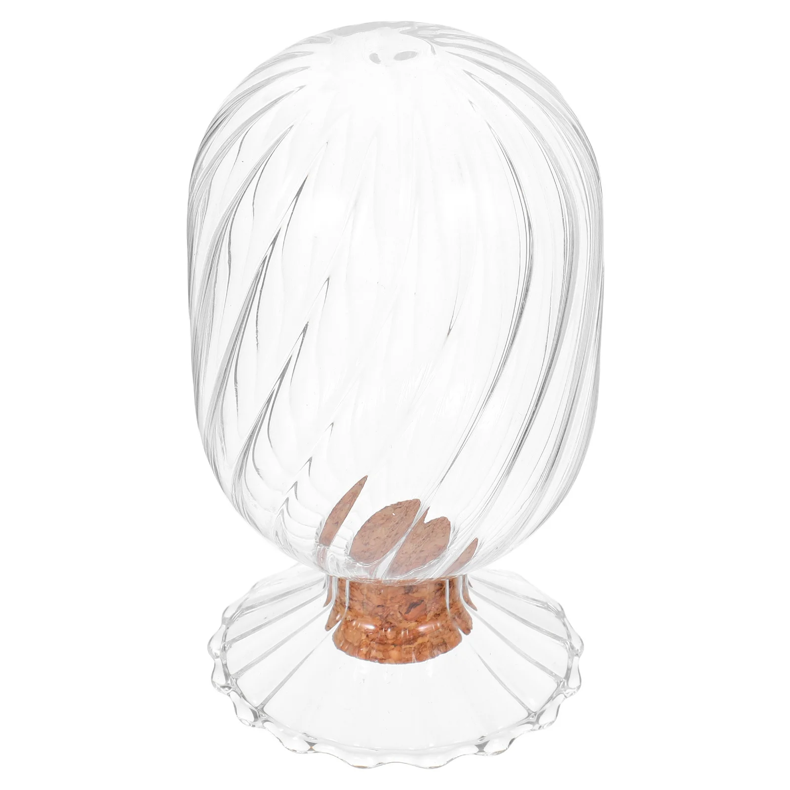 

Glass Match Holder Helix Shaped Transparent Jar for Fireplace Decorative Storage Container with Cork Lid Airtight Design for Dry