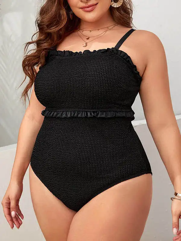 

2026 New plus Size Bikini Swimming Suit for Women Large Size Fat MM Double oulder Running Sports Swimming Suit