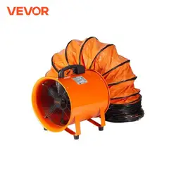 VEVOR 8 inch Exhaust Fan Industrial Ventilation Fan with 10M/5M PVC Duct Hose 230W Portable Extractor Blower for Warehouse Home