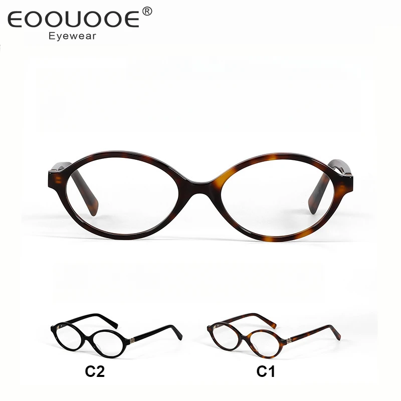 EOOUOOE Blue Light Blocking Reading Glasses Handmade Myopia Eyeglasses Women Oval Frames Photochromic Prescription Eyewear