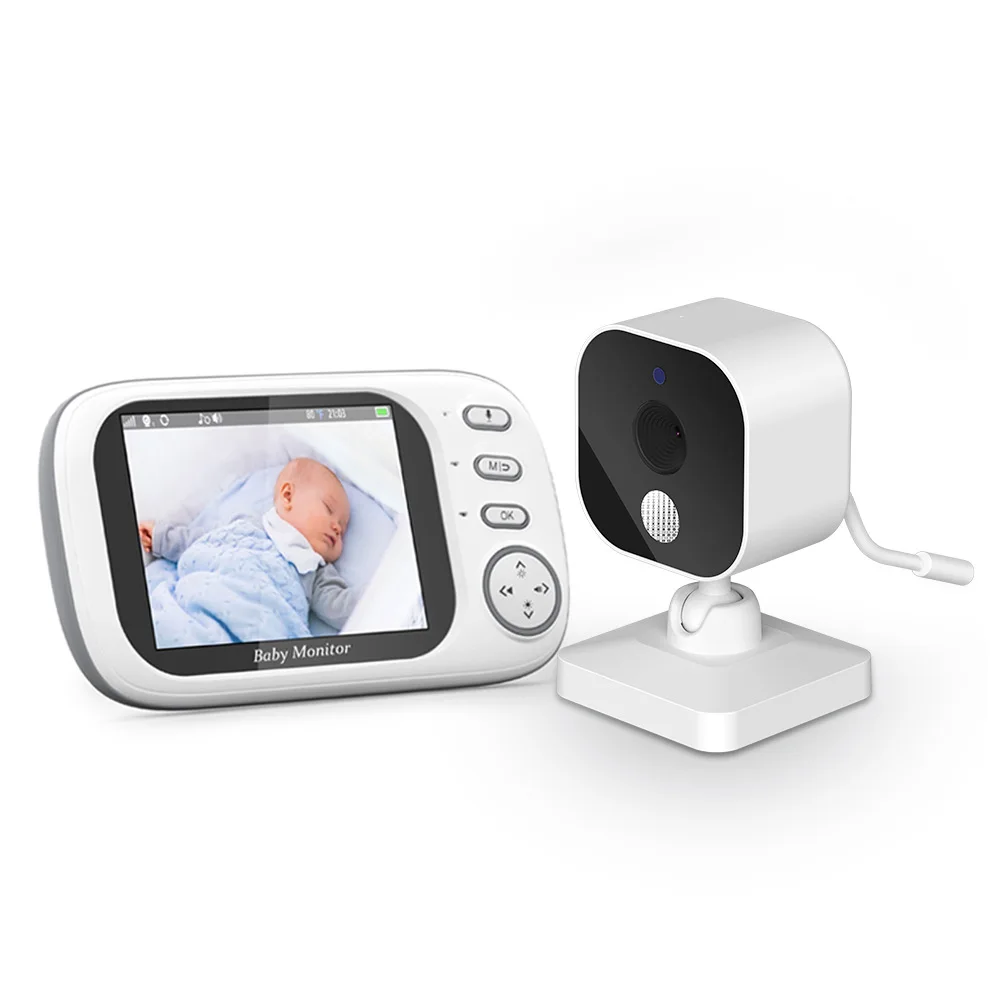 3.5Inch 720P Wireless Baby Monitor Temperature Monitoring VOX Feeding Remind Intercom BabySistter Nanny Cam
