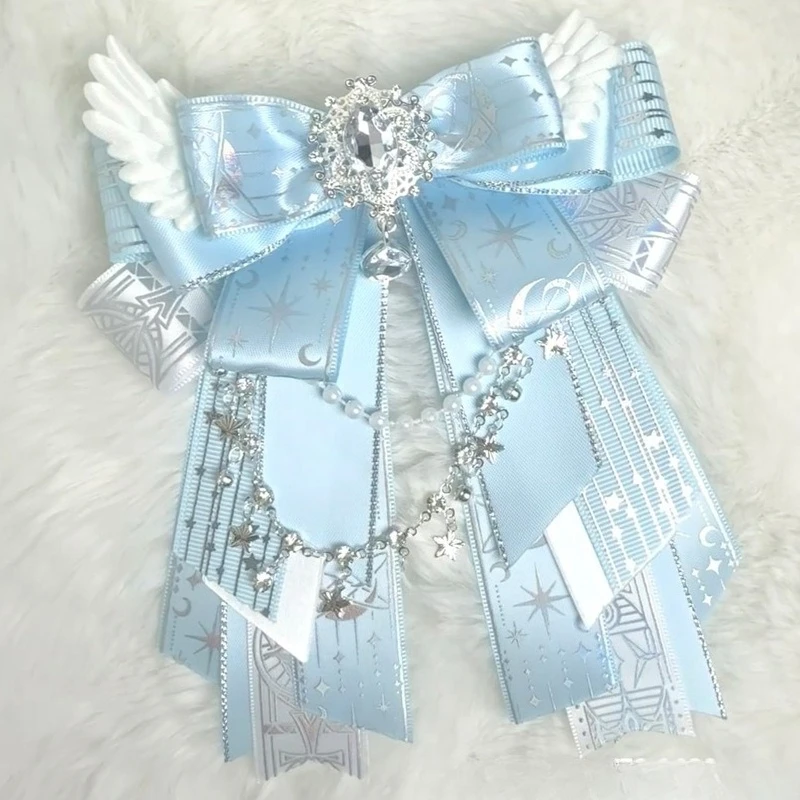 New Fashion Women's Lolita Bow Tie Anime Concert Crap Stick Angel Wing Hand Light Accessories Suit Shirt Versatile Brooch Pin