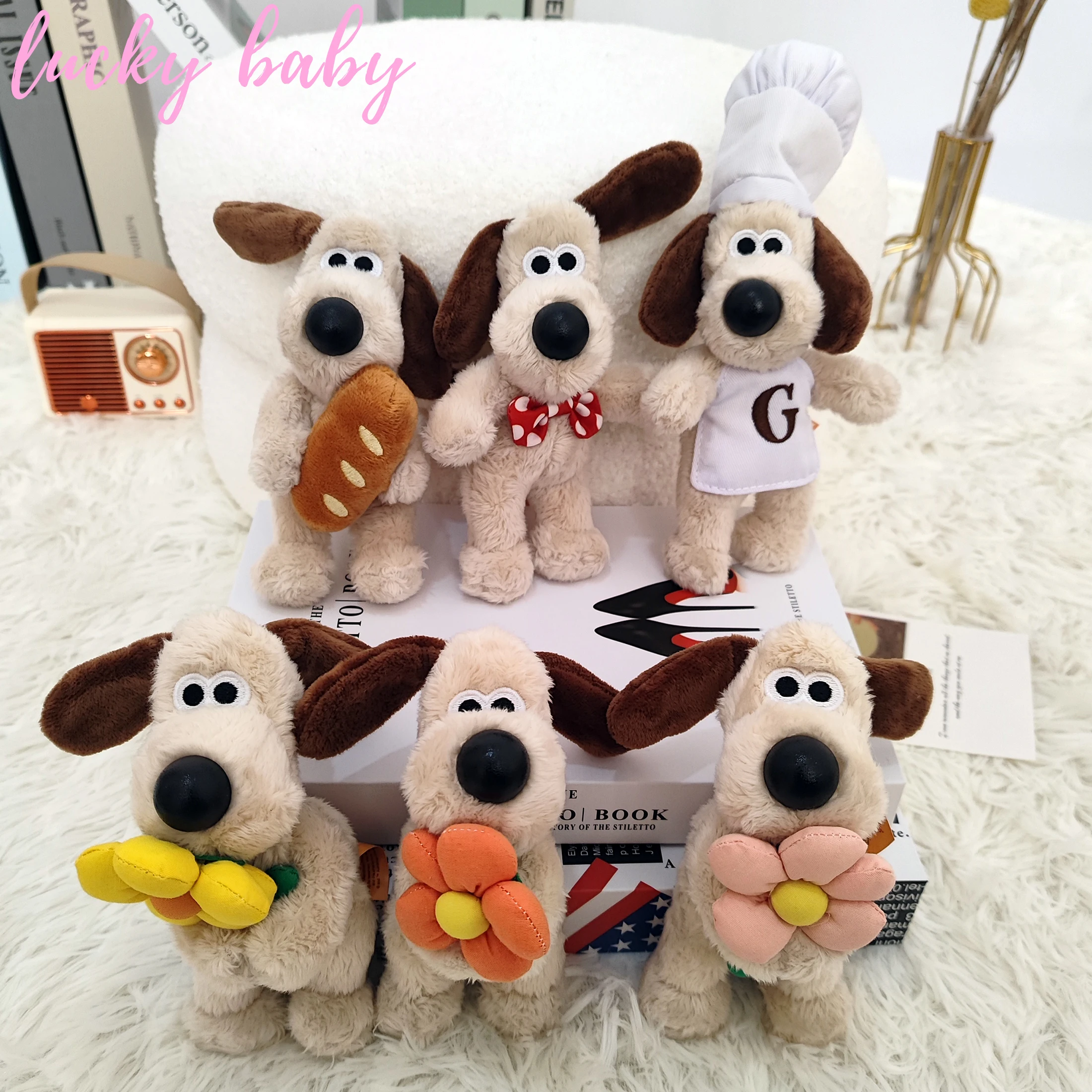 Wallace&Gromit Plush Toy Kawaii Gromit Wallace Toys Cartoon Dogs Bag Pendant Key Chain Anime Cute Puppy Stuffed Dolls Kid Gift