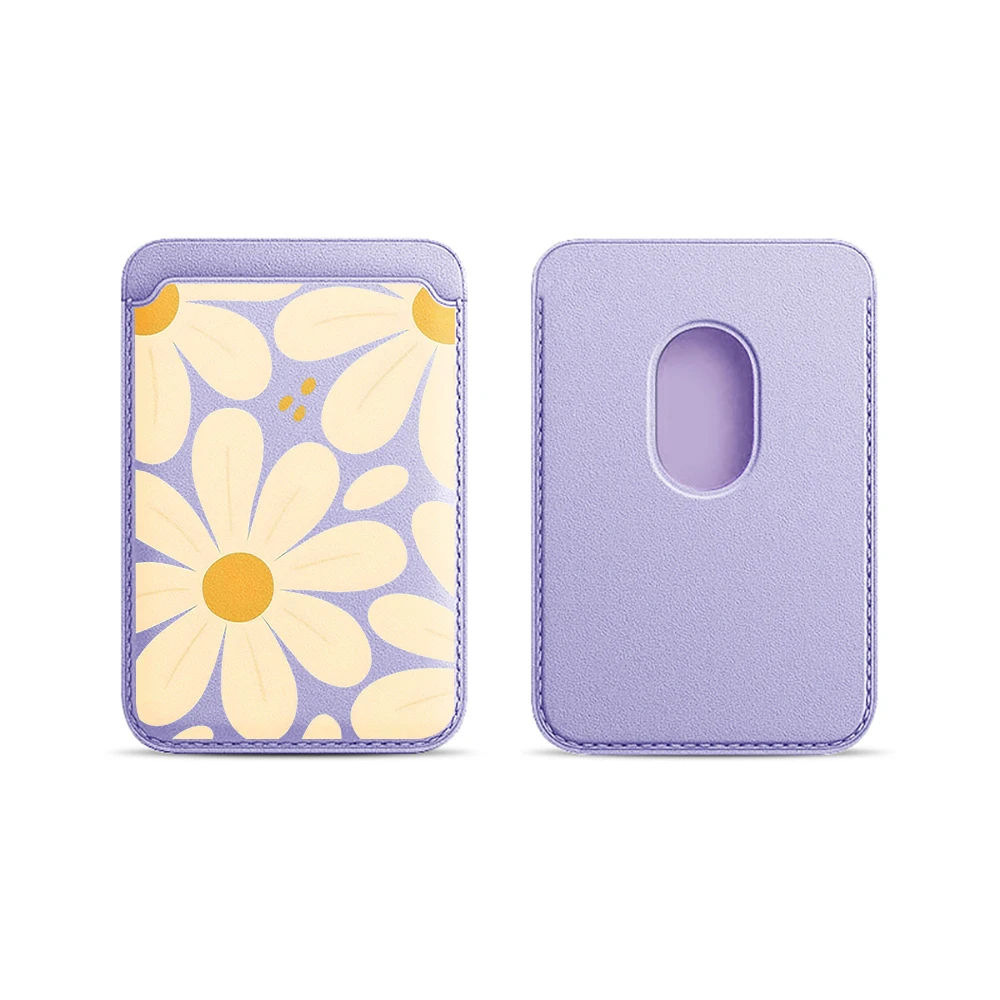 Blumen-Leder-Kartenetui Handyhülle Kartenhalter für Magnetische Hülle Geeignet für alle iPhones mit Magsafe-Kartenfunktion Rückseitentasche – Detail 11