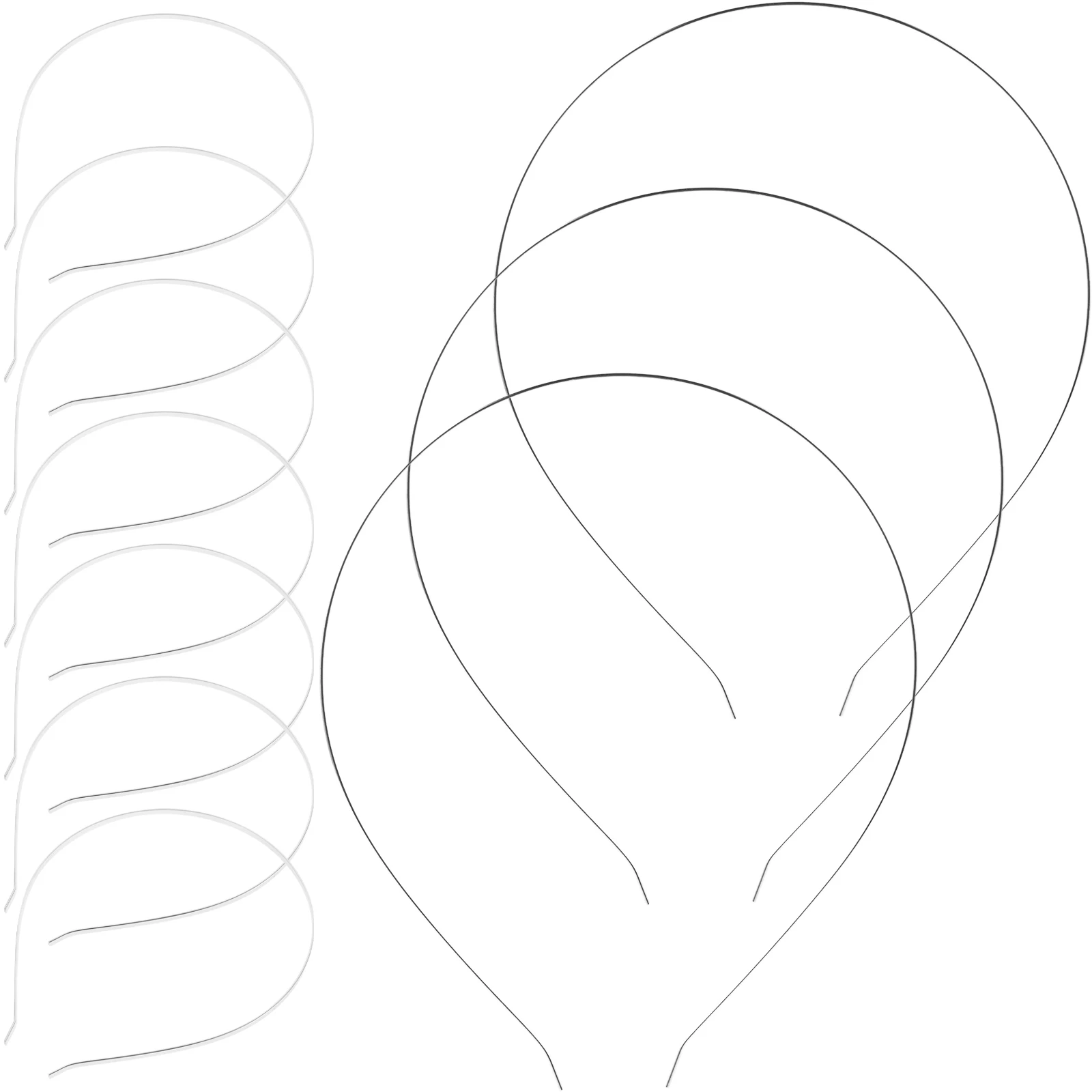 

10 шт., серебряная повязка на голову из нержавеющей стали 3 мм, прочная элегантная повязка для волос для женщин и девочек, застежка для волос для свадебной вечеринки, выпускного вечера, 3 мм повязка на голову