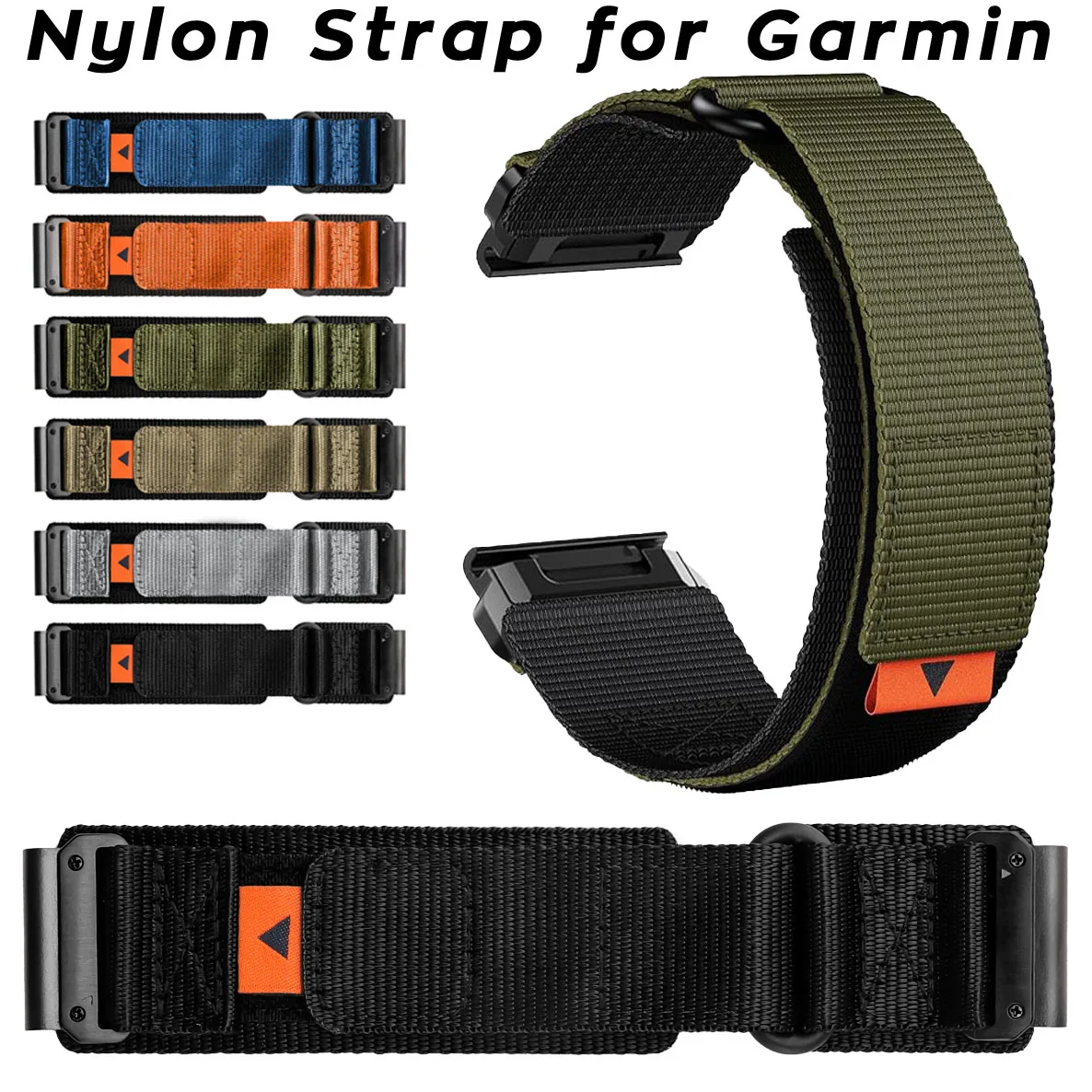 

Нейлоновый ремешок с быстросъемной петлей 22 мм 26 мм для Garmin Fenix 8 E 7 7X 6X Pro/Enduro 2 3/Forerunner 955 965/Tactix 7 Pro, ремешок для часов
