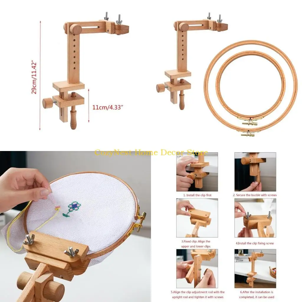 

92MF Hands Embroidery Hoop Stand for Cross Stitching Craft