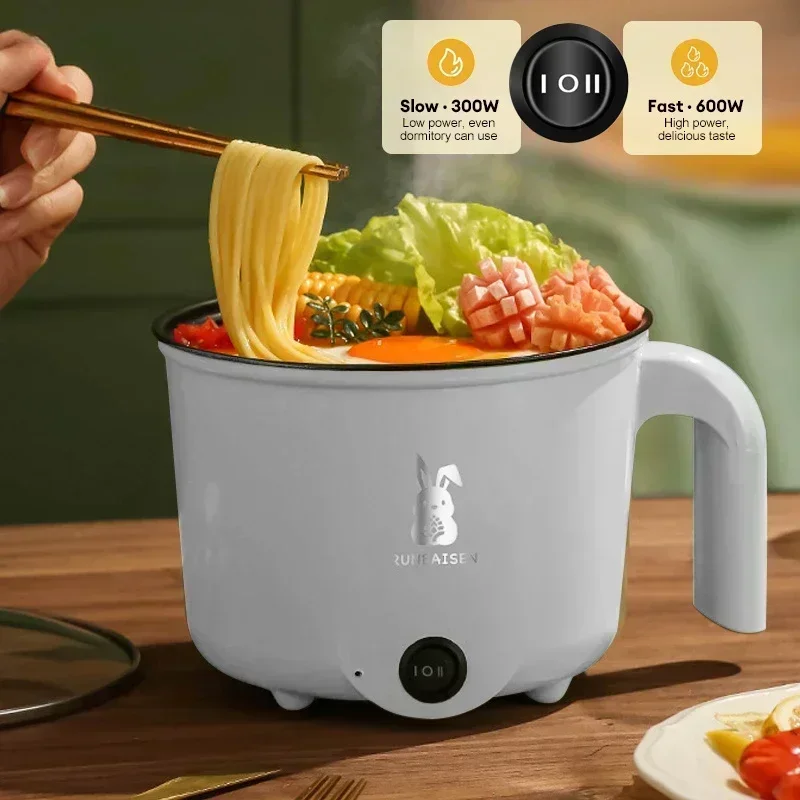 220 فولت طباخ كهربائي صغير متعدد الوظائف وعاء الطبخ غير عصا مقلاة رامين عنبر صغير الكهربائية إناء/ قدر لطيف الكرتون