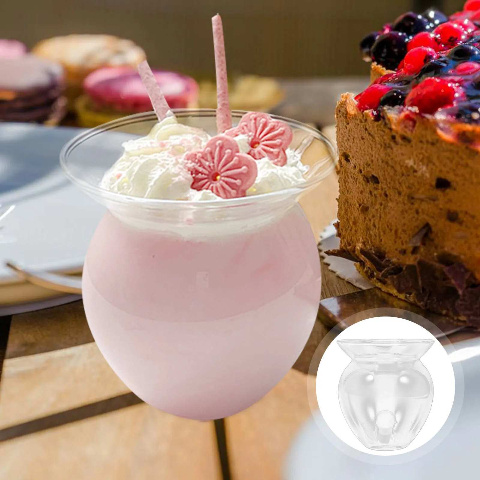 

Small Glass Dessert Cups Large Opening Ice Cream Bowl Snack Serving Bowl for Party Wedding Birthday Events Dessert Bowls