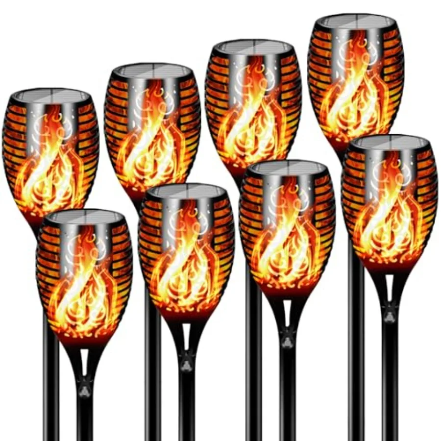 9 LED Solar Lights Outdoor 43 Tall Upgraded Super Larger Size Waterproof Solar Torch Light with Flickering Flame 2200mAh Solar