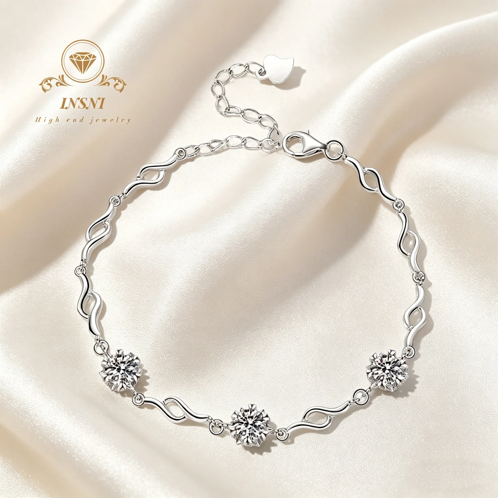 

Браслет-подвеска из серебра S925 с шестью крапанами, в форме снежинки, 1.5 карата, для женщин, сертифицированный, премиум-класса, шикарный, трендовый, универсальный, ювелирное изделие с муассанитом