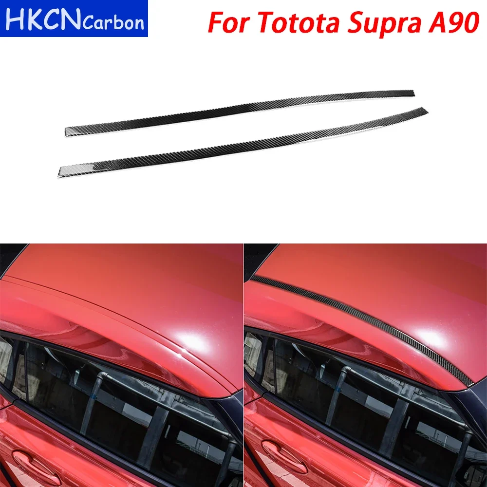 For Toyota Supra A90 2019-2022 Real Carbon Fiber Car Roof Panel Decorative Strips Car Styling Modification Accessories Sticker