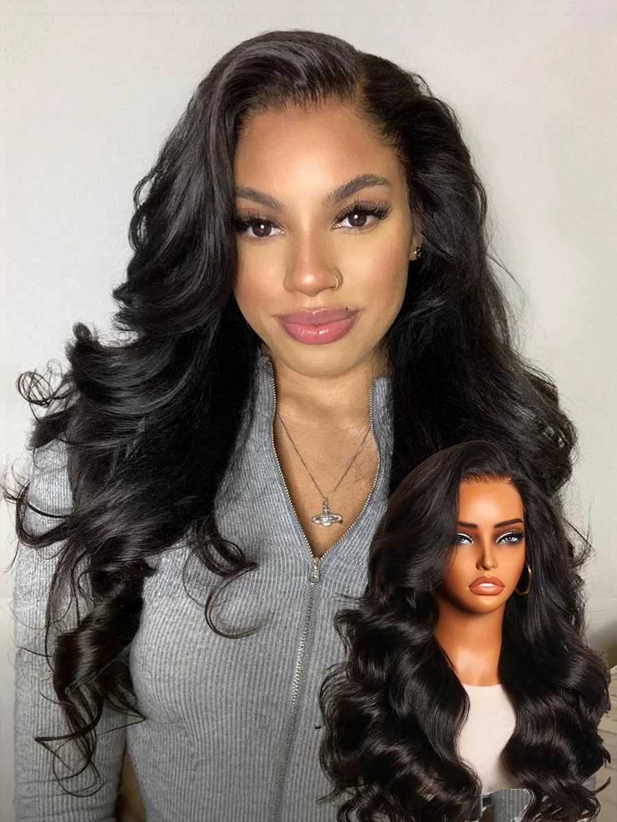 

40 дюймов 200% Плотность Объемная волна 360 5*5 13*4 13*6 HD Прозрачный парик фронтальной части шнурка Предварительно выщипанные бразильские парики из человеческих волос для женщин