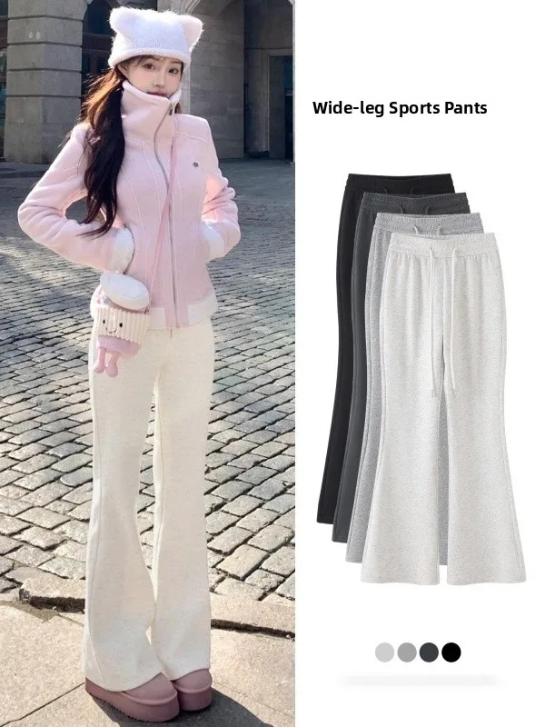 

Женские зимние спортивные брюки с высокой талией, расклешенные, утягивающие, микро-клеш, повседневные, маленькие размеры, новинка