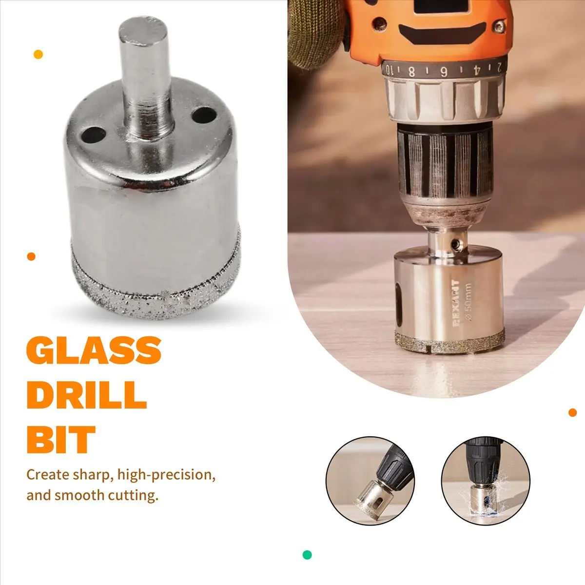 【HOT N07R】  Drill Bits Set, 10 PCS Hole Saw Set, Glass Drill Bit for Ceramic Tile Porcelain Marble Bottles