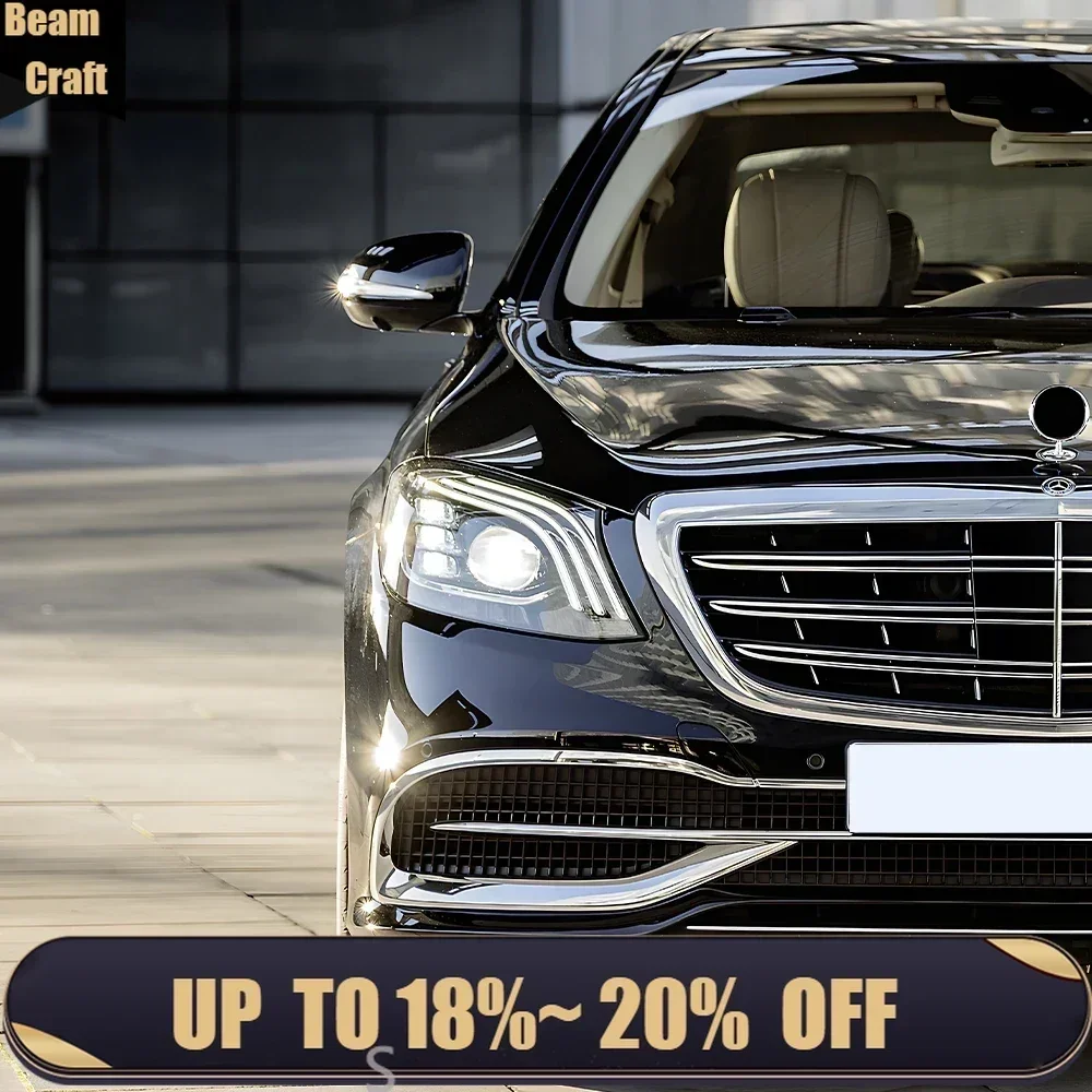 

Модернизированные автомобильные передние фонари для Benz W222 2014-2018, автомобильные фары в сборе, светодиодные линзы проектора в стиле Maybach, аксессуары для инструментов
