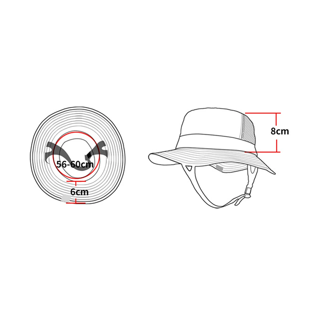 Beach Surf Cap Mesh Breathable Sun Hat UPF50+ Summer Outdoor Fishing Belt Chin Adjustable Bucket hat Water Sport Unisex