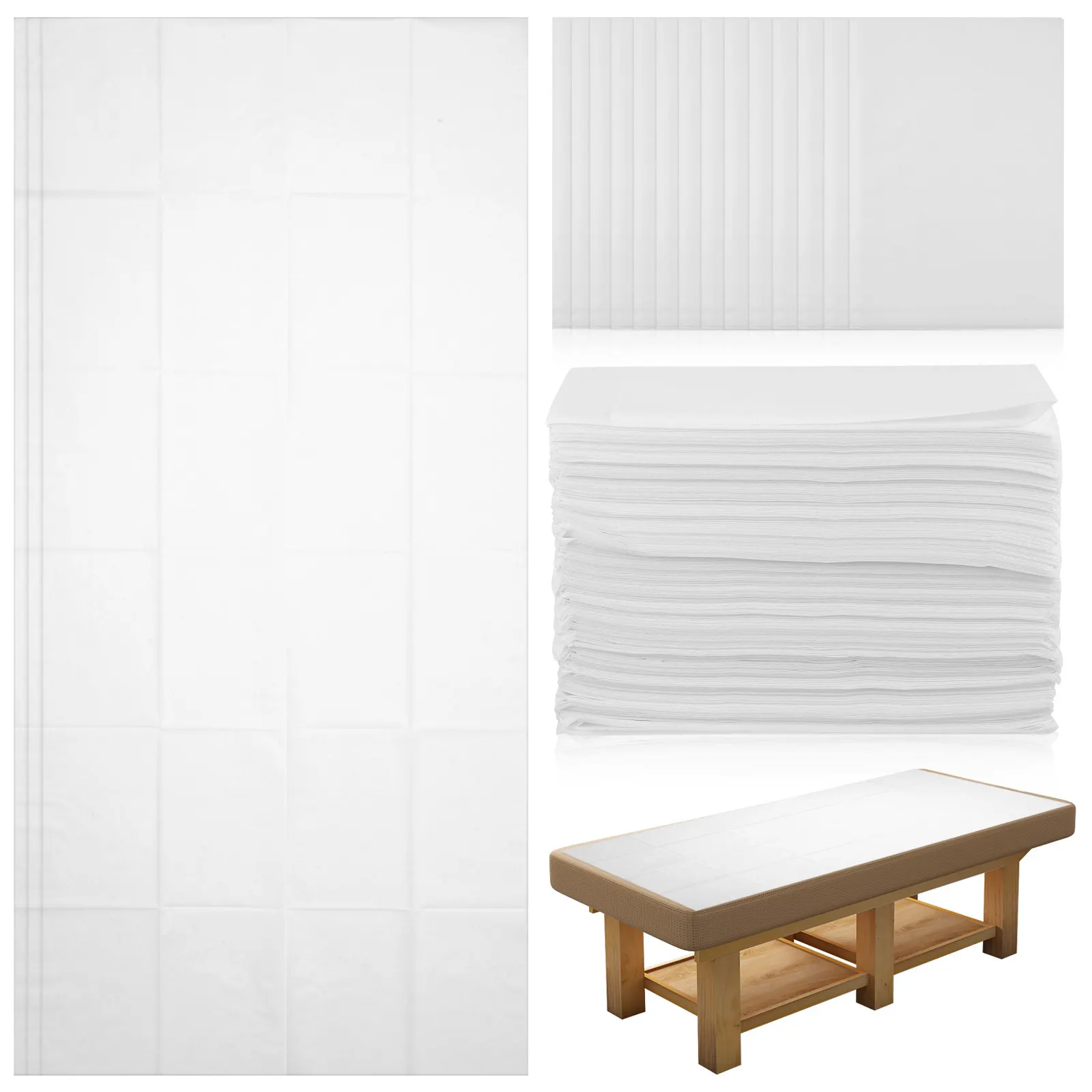60Pcs Disposable One-Time Bed Sheets Non-Woven Waterproof Massage Bed Covers for Spa Salon Massage Table Sheets