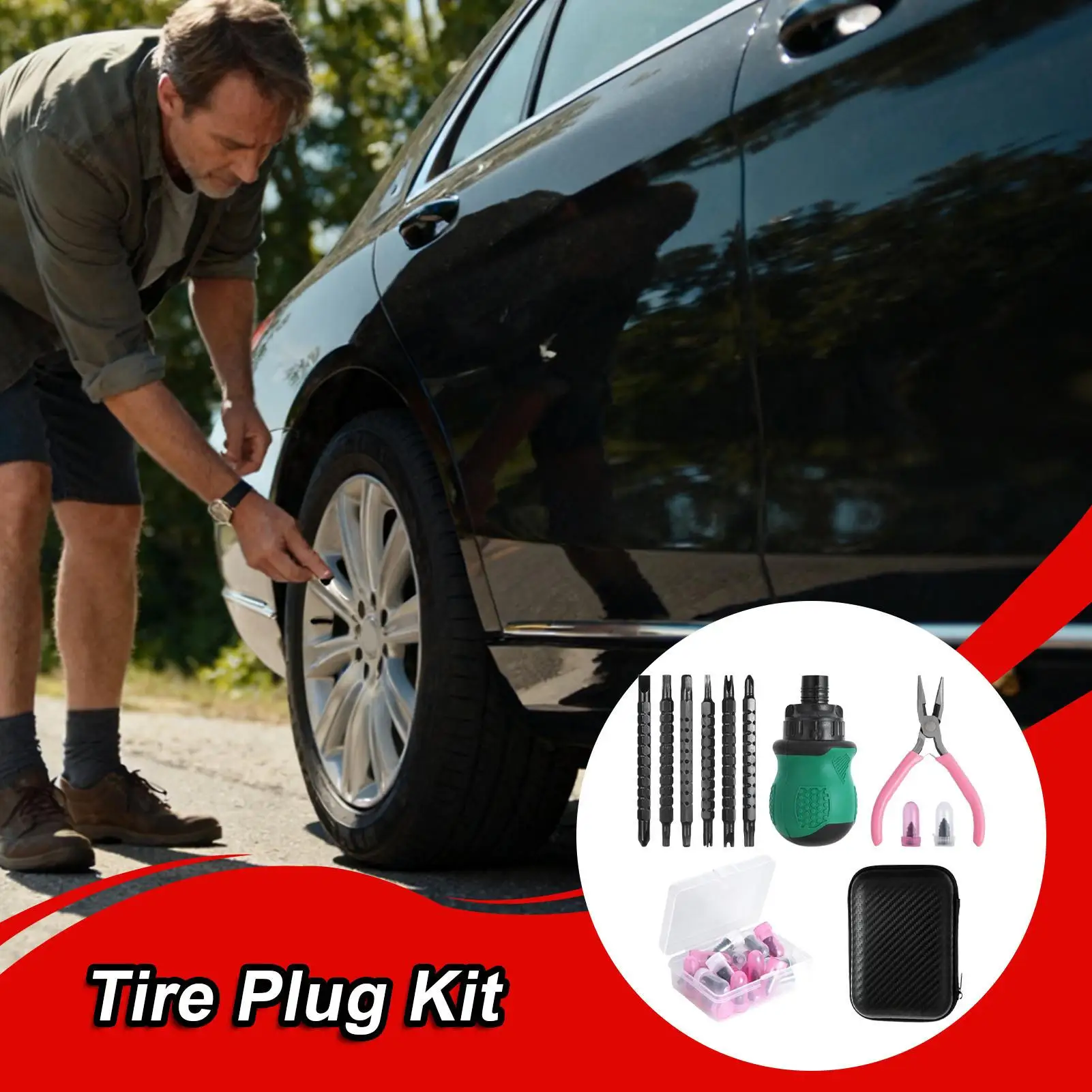 

Комплект для ремонта проколов шин, резиновые гвозди, инструменты для аварийной пробки для мотоцикла, грузовика, квадроцикла, езды на большие расстояния, помощь в путешествии