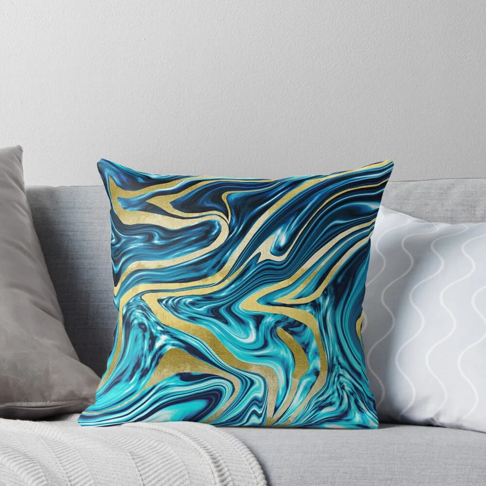 

Ocean Gold Marble #1 #decor #art Throw Pillow Pillowcase Sofa Pillow Cover ornamental pillows for living room pillow