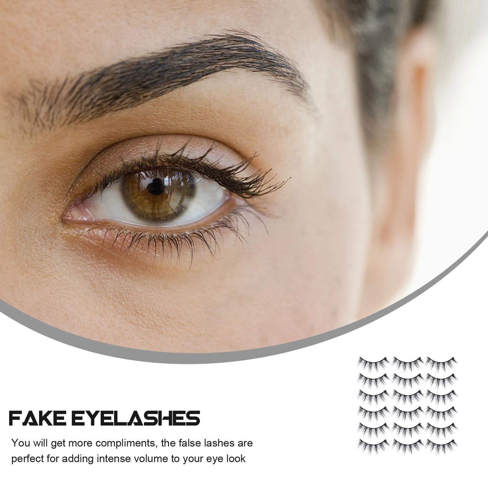 

20 Pairs Imitation Lash Eyelashes Extensions Natural Strip Wispy Fake Girl