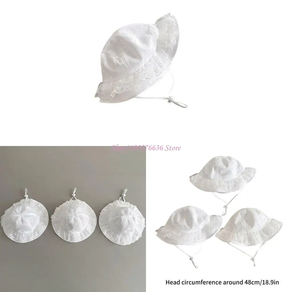 

R6FD Lightweight Vintage Baby Sunhat Infant Fisheerman Hat Headgear with Lace Detail
