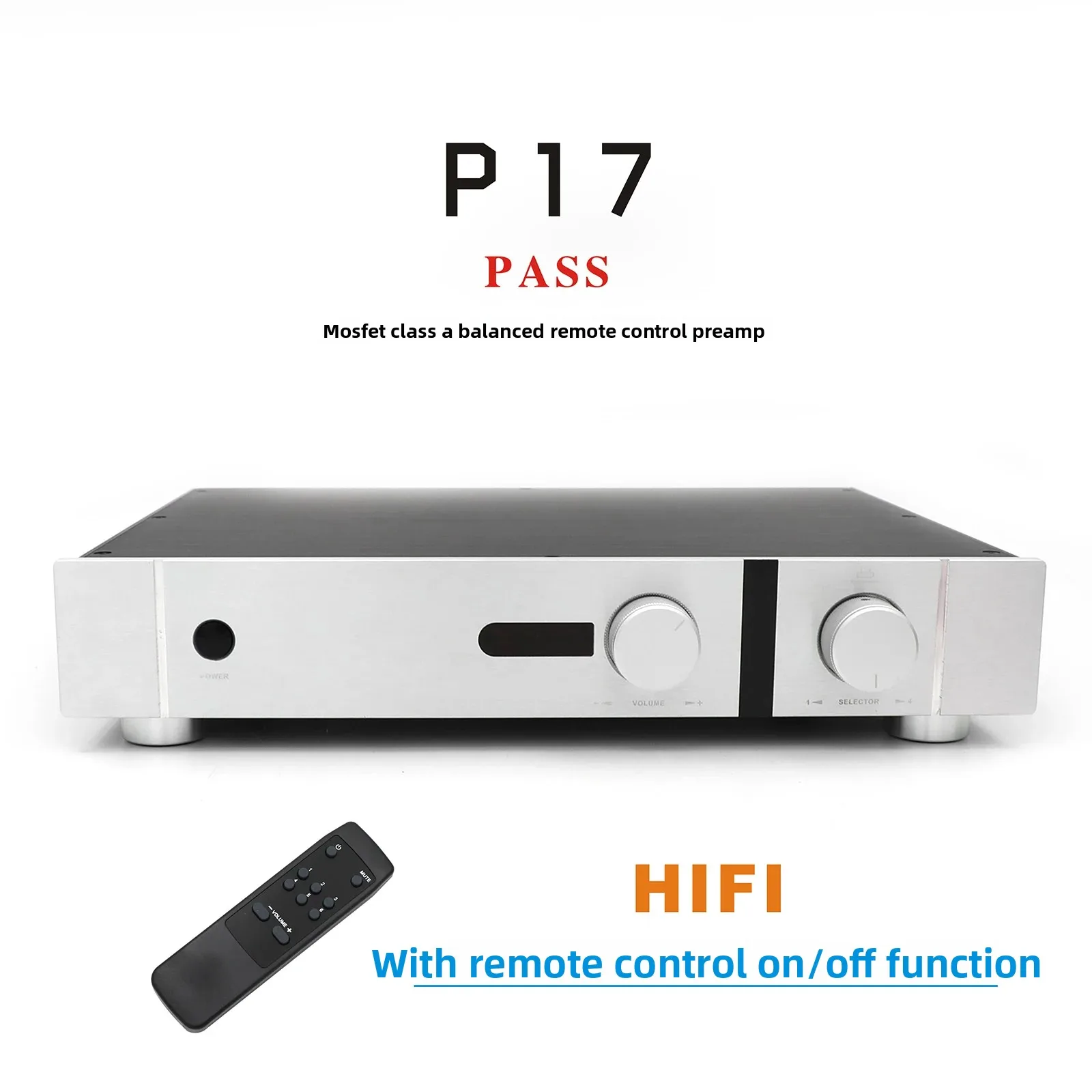 HIFI P17 Preamplifier MOSFET Class A Fully Balanced Remote Control Preamp Stereo Audio Amplifier