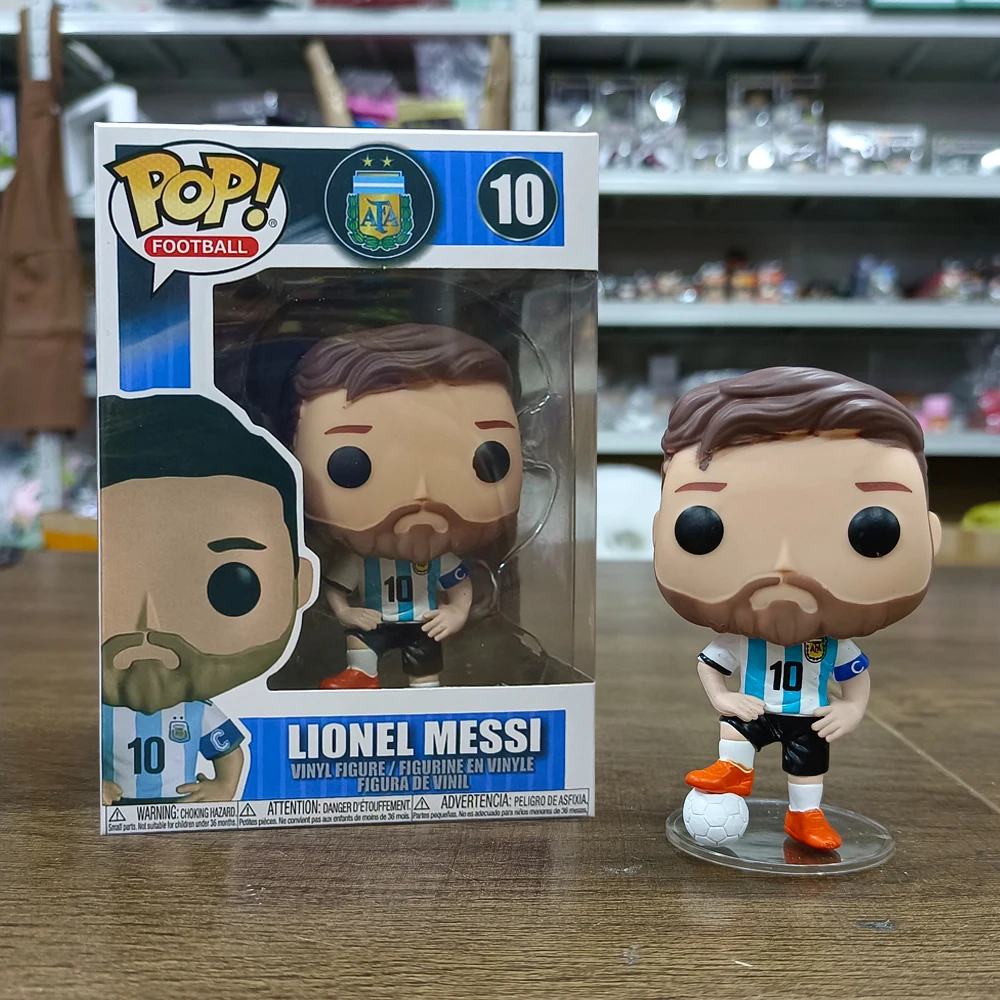 Pop Funko Football Star Lionel Messi Model Action Figures Messi Desktop Ornament Figure Doll Collection Model Kids Toys Gifts