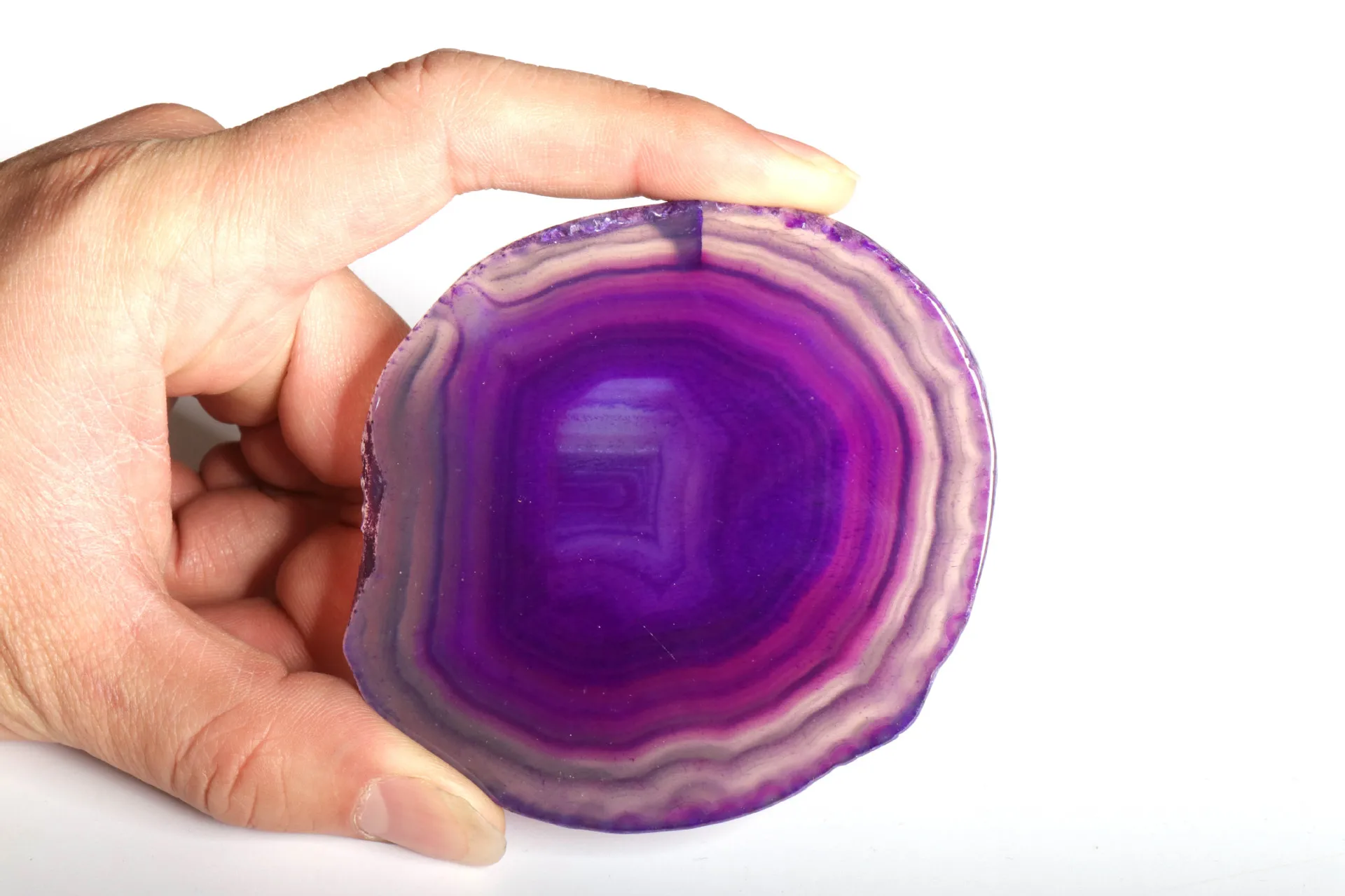 Natürliche echte Geode Achat unregelmäßige ovale Schmuck Display Stand Tasse Matte unpoliert Reiki Heilung Kristall Lagerung Matte DY-68