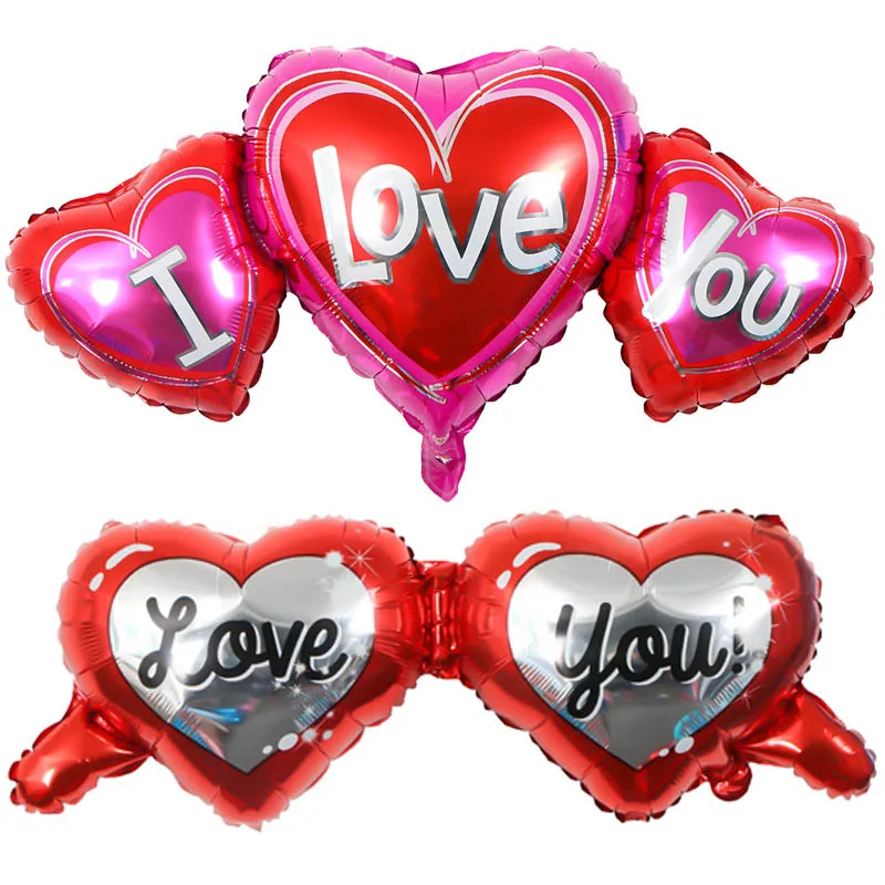 1Pc I Love You Heart Shape Balloon Aluminum Film Inflatable Balloons For Valentine's Day Wedding Birthday Decor Party Balloon