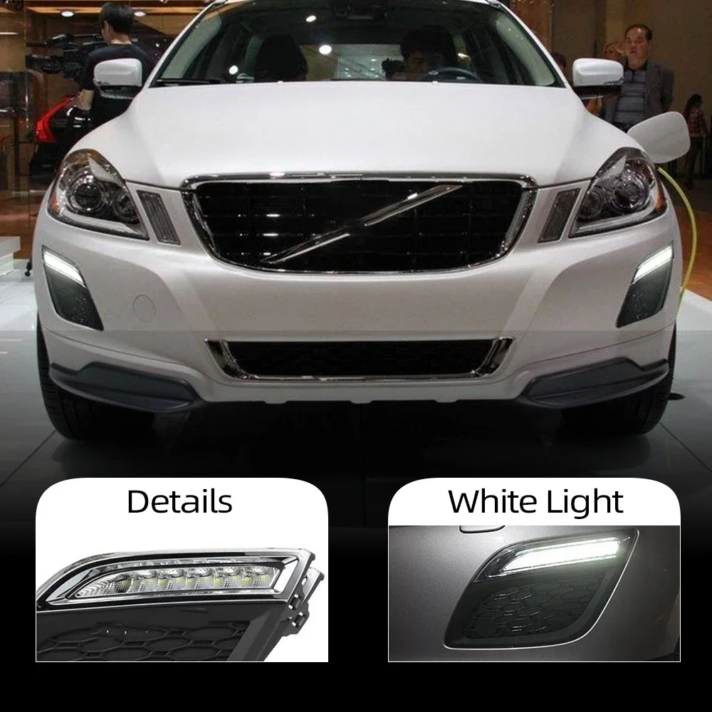 New！ CSCSNL 1 Set For Volvo xc60 2011 2012 2013  DRL Daytime Running lights daylight car LED with fog head lamp cover car-stylin