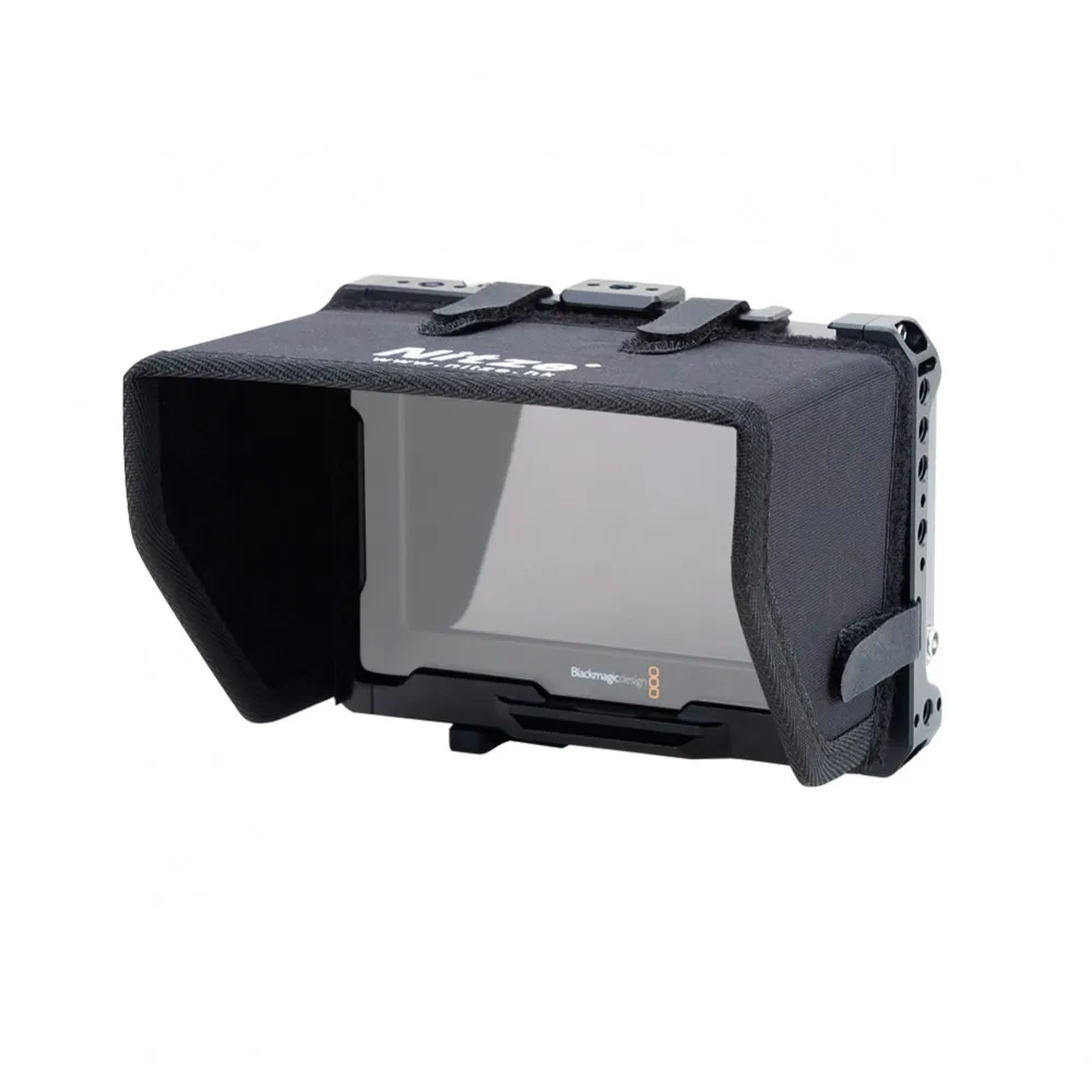 Gabbia per Monitor Nitze con Sunhood e morsetto per cavo HDMI per Blackmagic Video Assist 5 12G / Blackmagic Video Assist 5 3G JT-B01B