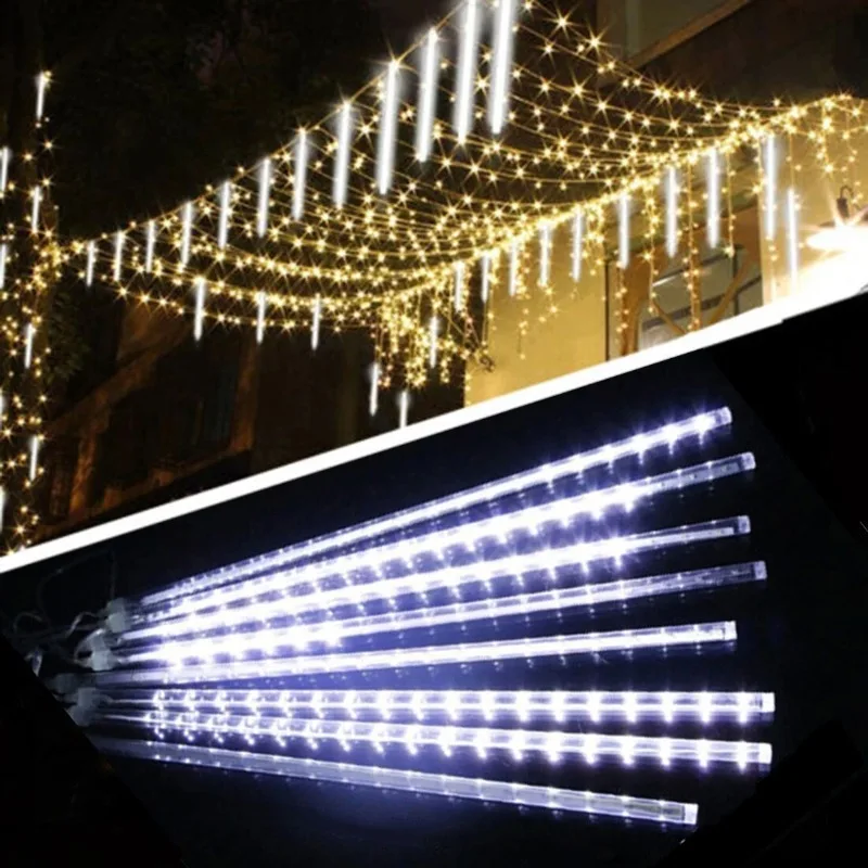 

Meteors Shower Lights LED Falling Rain Lights 8 Tubes Waterproof for Tree Party Garden Yard Holiday Christmas Decoration