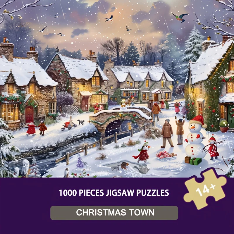 

1000 Piece 70x50cm Christmas Village Jigsaw Puzzle Winter Wonderland Art for Adults & Collectors Home Wall Decor & Festive Gift