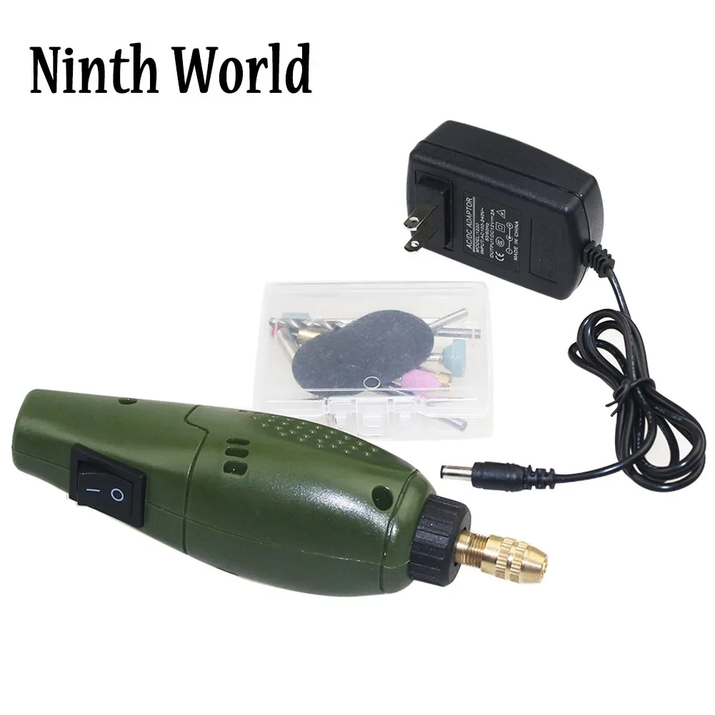 Ninth World  Super Mini Electric Grinding Set 12V DC Drill Grinder Tool for Milling Polishing Drilling Cutting Engraving EU Plug