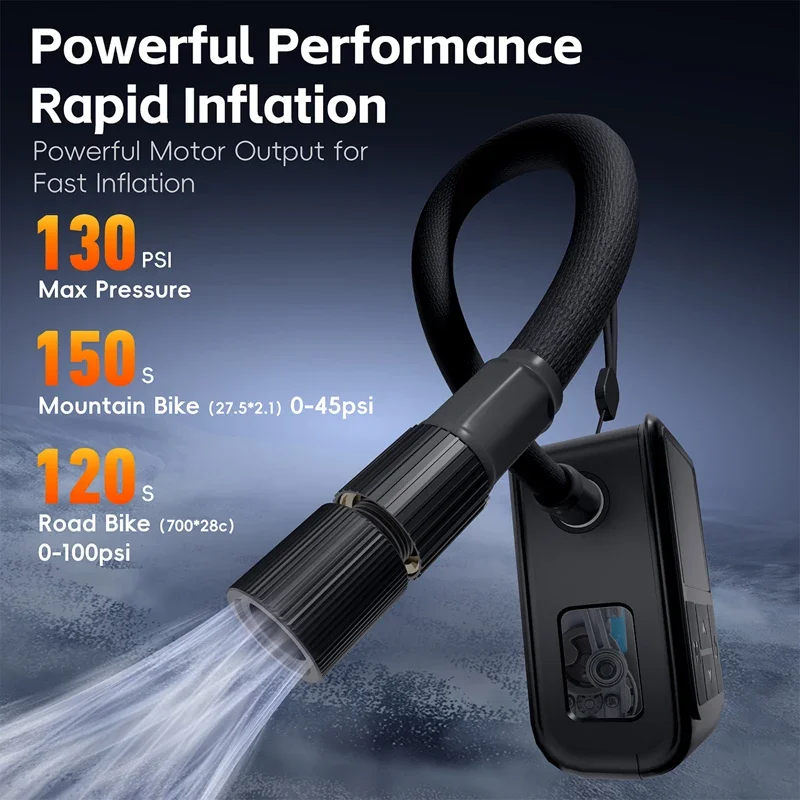 

WEST BIKING Mini Bicycle Electric Pump Portable MTB Road Bike Air Inflator For Bicycle Motor 130 PSI FV AV Electric Tire Pump