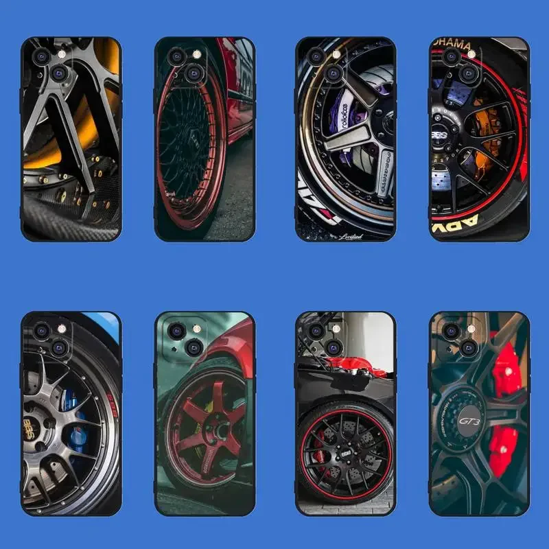 Car Wheels Cool Stuff Phone Case For iPhone 11 12 Mini 13 14 15 PRO XS MAX X XR 6 7 8 Plus Black Shell