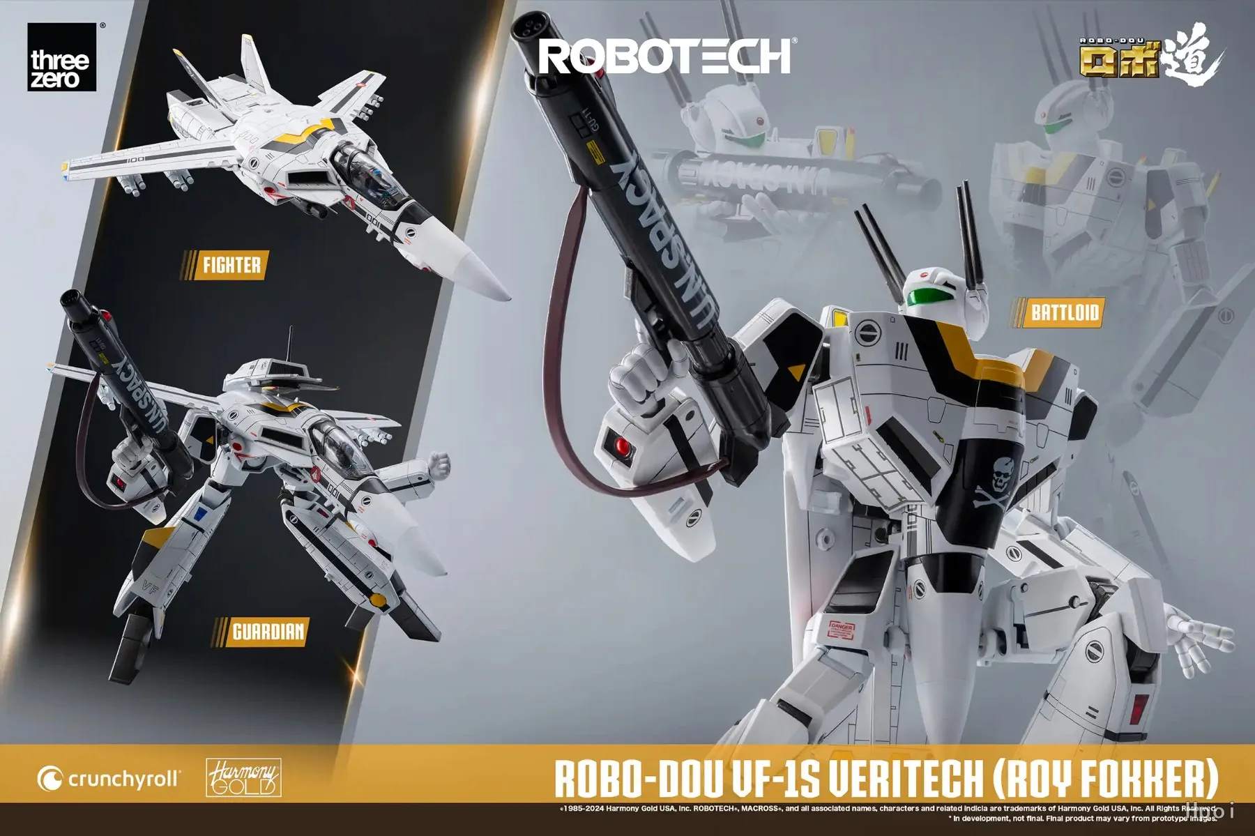 【Pre-sale】 Original Threezero ROBO-DOU 3Z0305 Robotech VF-1S Valkyrie (Roy Focker Special) Movable Mecha Model Toy Collection