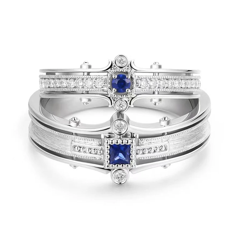 

Дизайнерские парные кольца с сапфировым стеклом Серии Sapphire 18K/14K/10K Gold и PT950 Platinum Natural Sapphire, изысканный подарок на свадьбу/помолвку