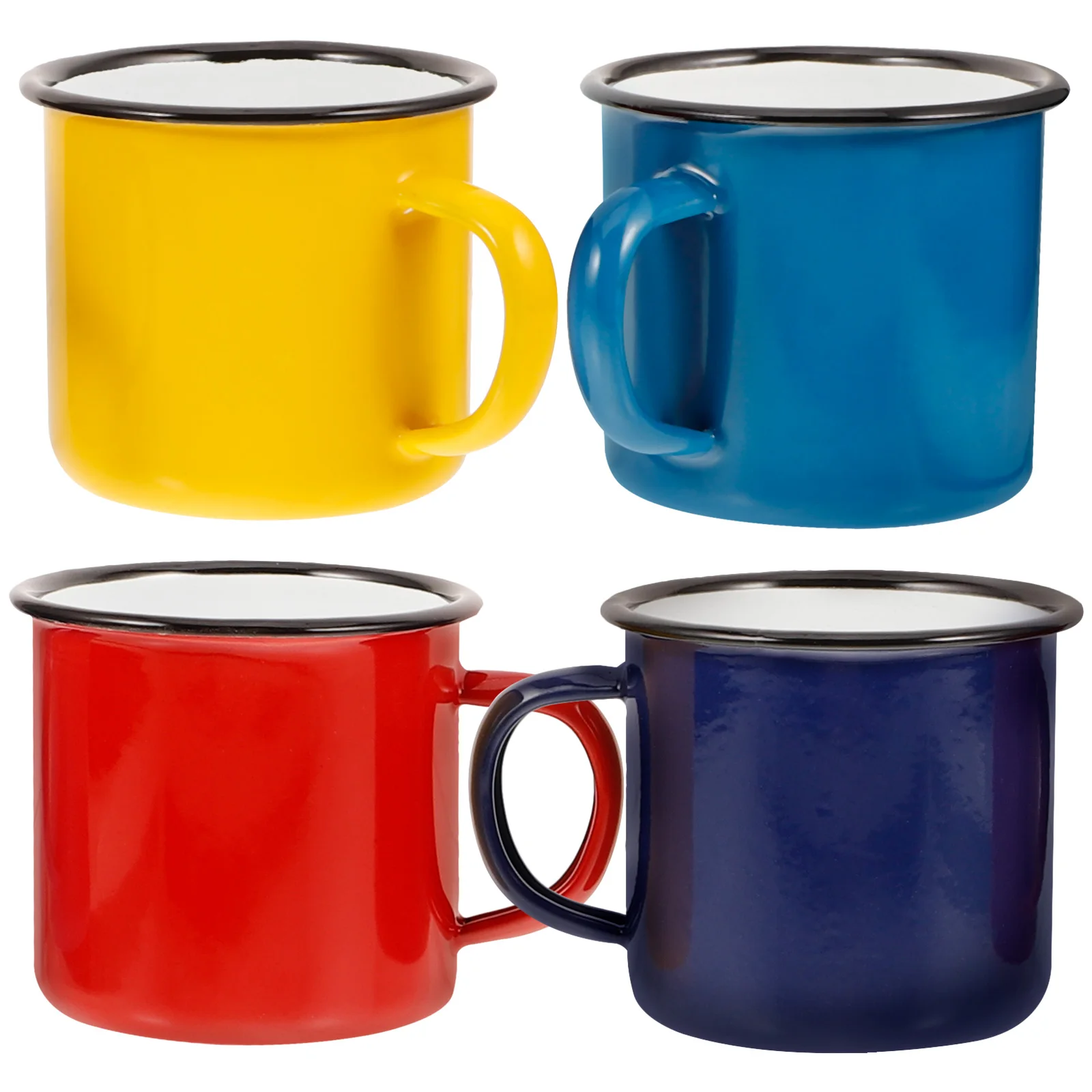

4 Pcs Mug Set 350ML Camping Tableware Portable Travel Enamel Mug Cup Coffee Tea Cups Vintage Kitchen Bar Accessories